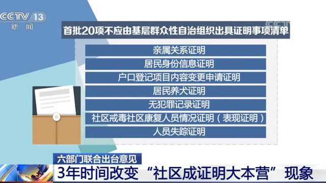 出证明,找社区盖?六部门联合行动,计划用3年时间改变此乱象