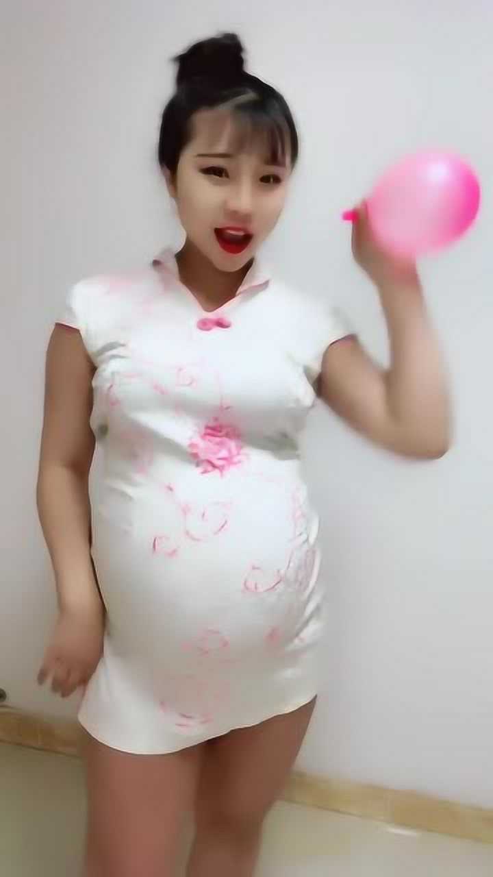 双胞胎孕妇快九个月了，这肚子可比手里的气球大，网友：好期待啊_高清