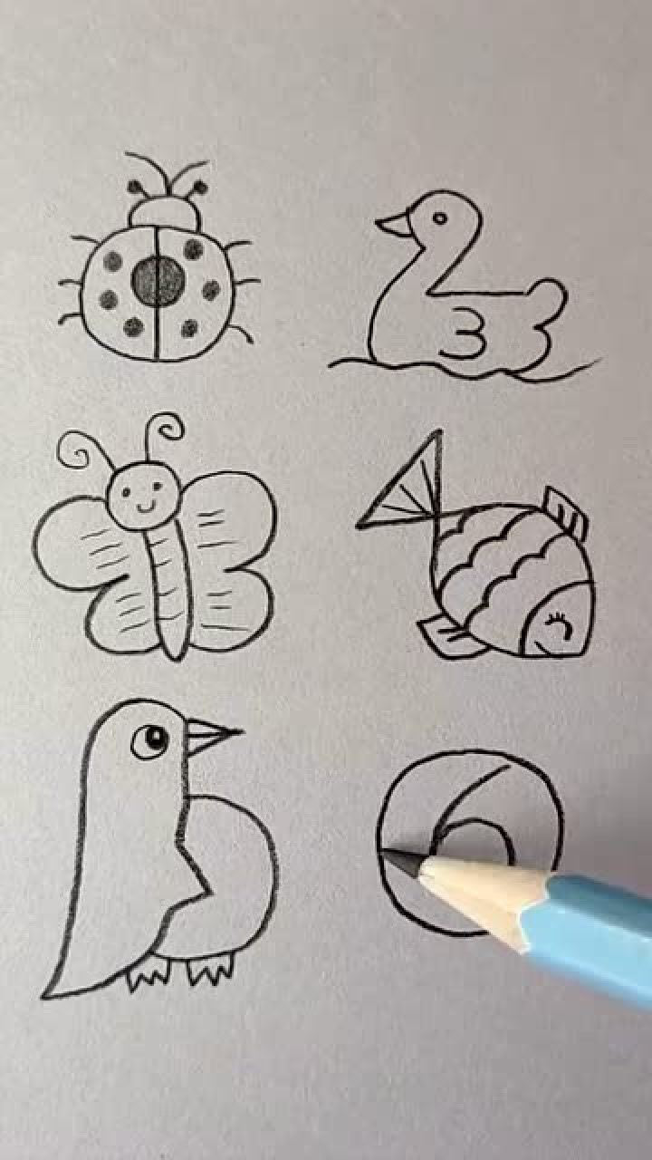 用数字1到6,快速画小动物
