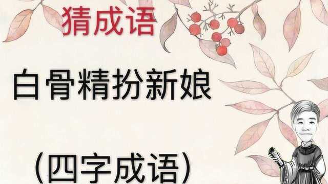 趣味学猜成语:白骨精扮新娘,四字成语,开动大脑想一想