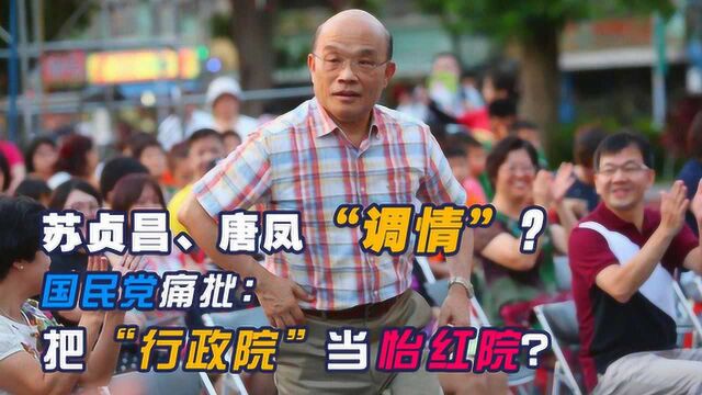 台湾发生不敢想象的一幕,苏贞昌调情唐凤,国民党:这是怡红院?