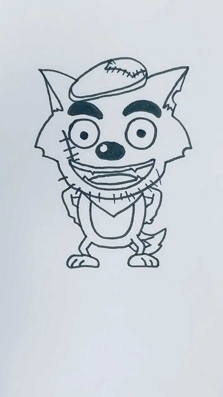 画灰太狼卡通动物简笔画