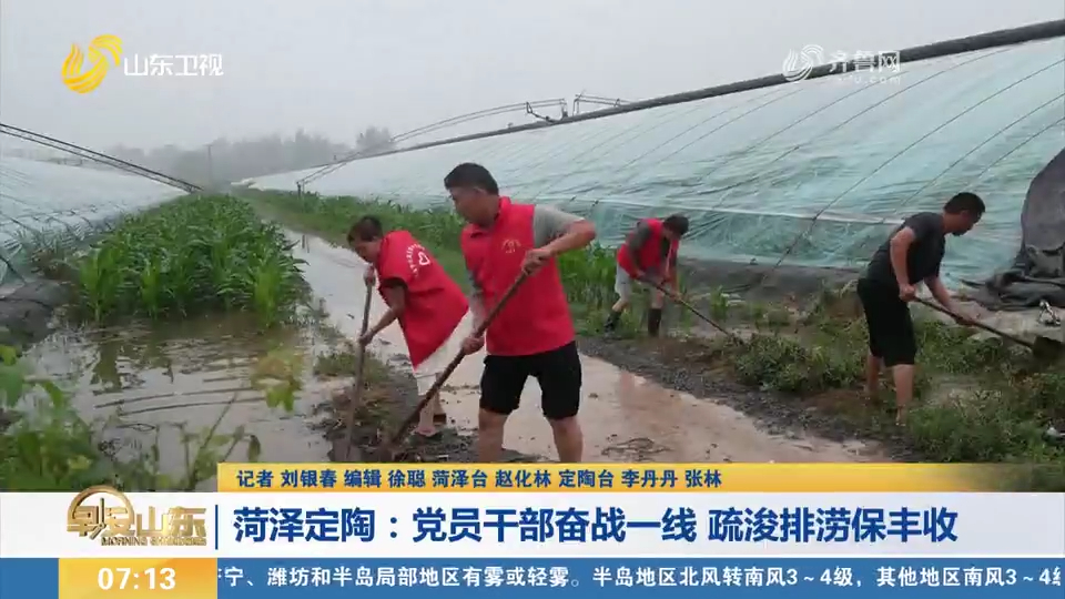 菏泽定陶:短时强降雨致内涝,党员干部迅速行动,疏浚排涝保丰收