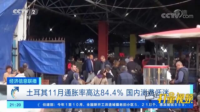 土耳其11月通胀率高达84.4%,国内消费低迷