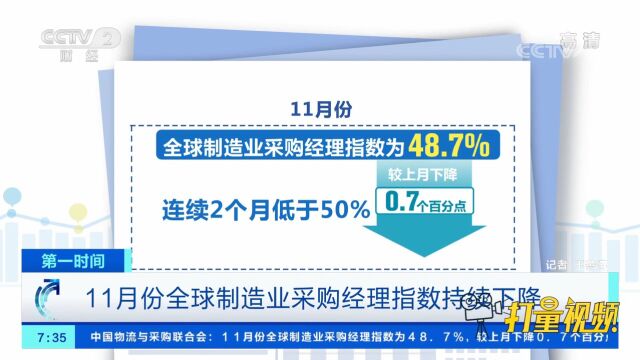 中国物流与采购联合会:11月份全球制造业采购经理指数持续下降