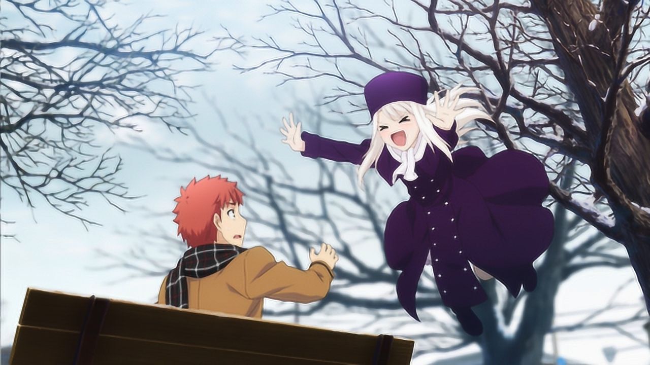 fate天之杯:伊莉雅飞扑士郎,士郎一脸嫌弃,画面好有爱!