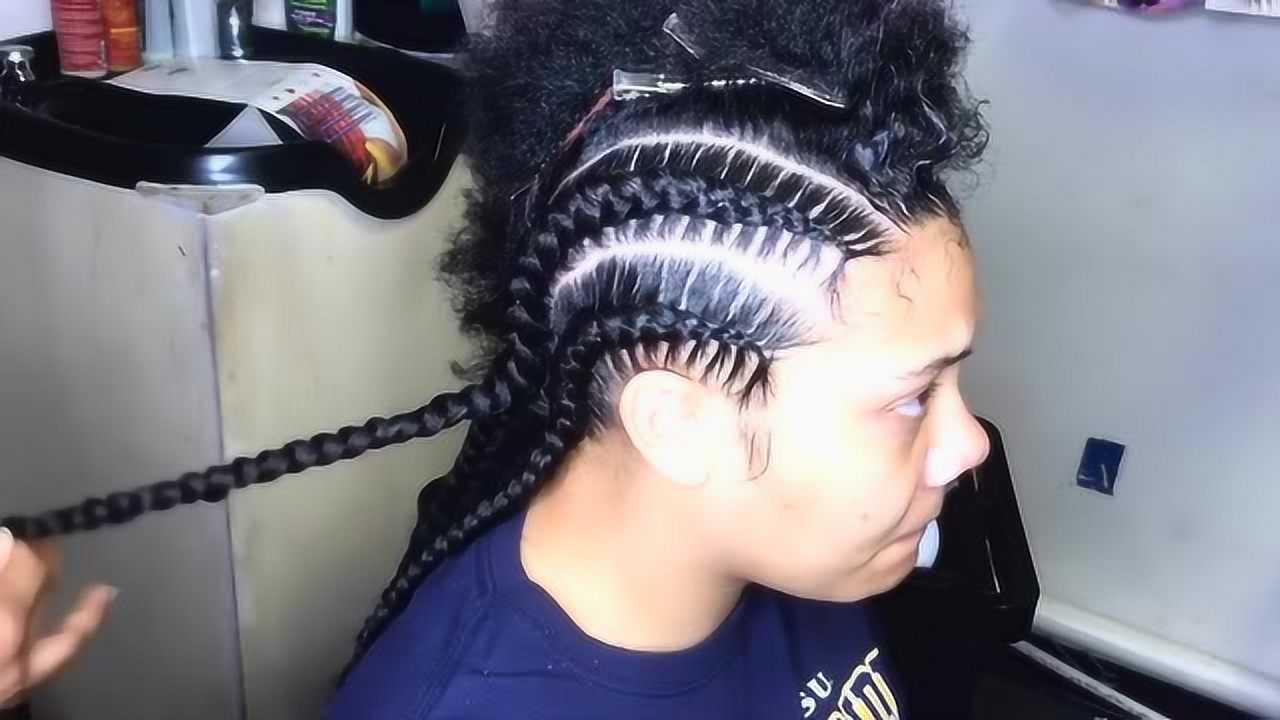 非洲脏辫接发全过程,毛躁小短发扎成这么紧致,看着都疼