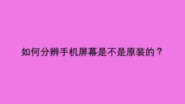 如何分辨手机屏幕是不是原装的?