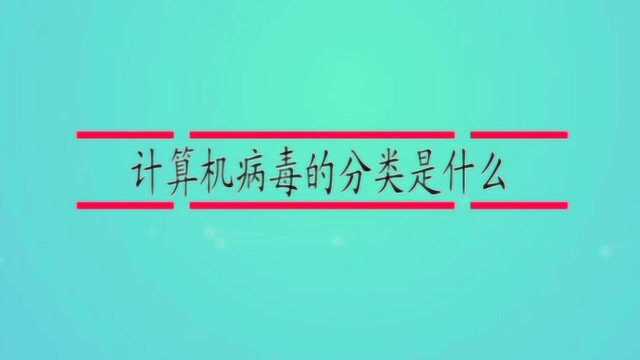 计算机病毒的分类是什么