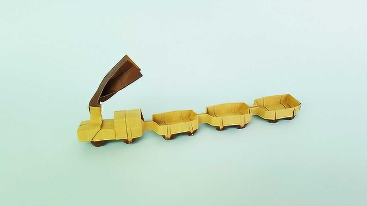 教你折纸小火车5,一张纸折成,逼真形象