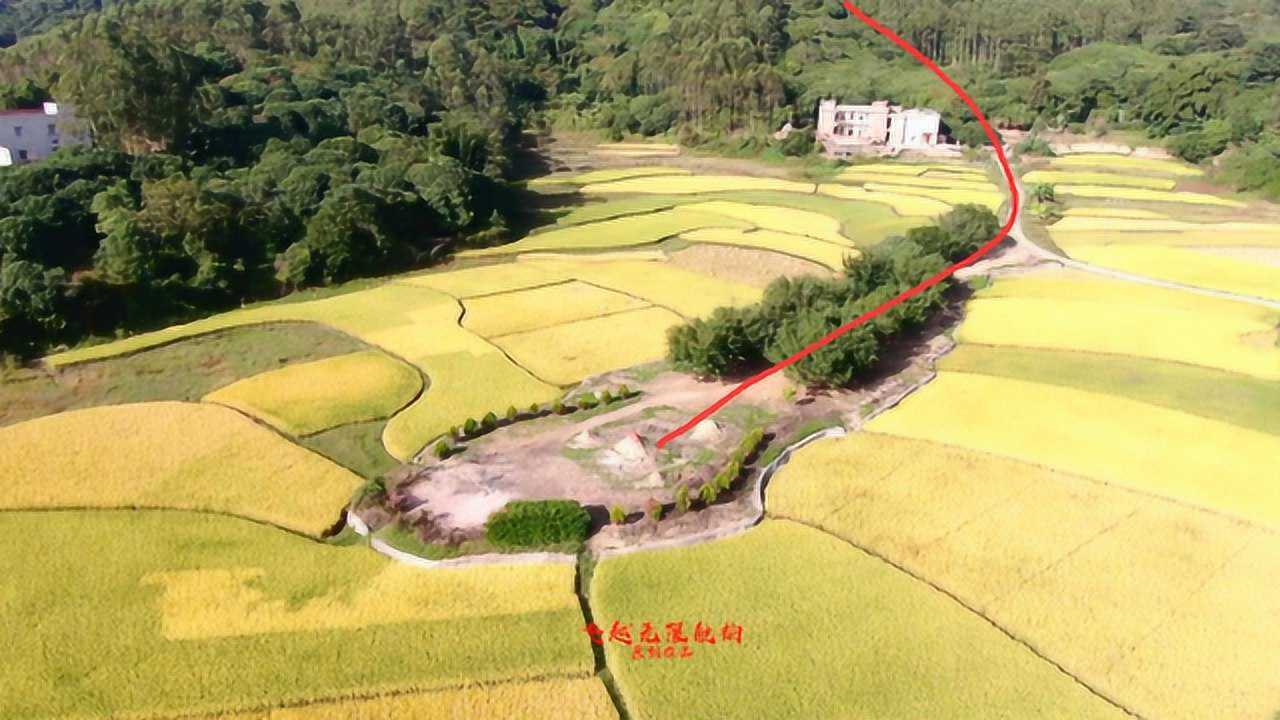 航拍广西钦州小董黄氏金丝吊葫芦带你欣赏当地知名的风水名坟