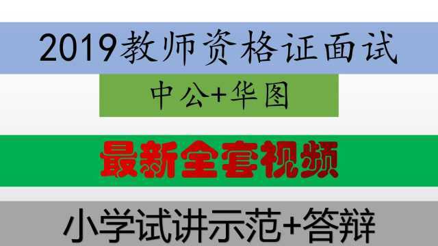 2019教师资格证面试小学信息技术试讲范例试讲+答辩张东