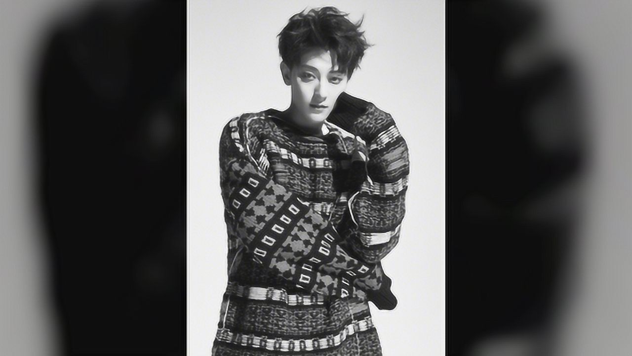 黄子韬黑白写真,造型简约酷帅,彰显时尚魅力