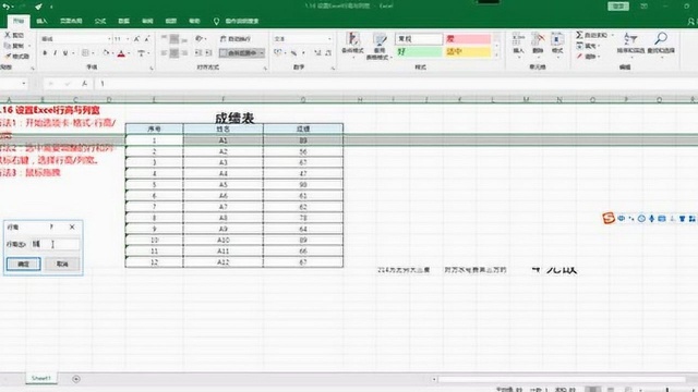 设置Excel行高与列宽1.16(课程连载中)