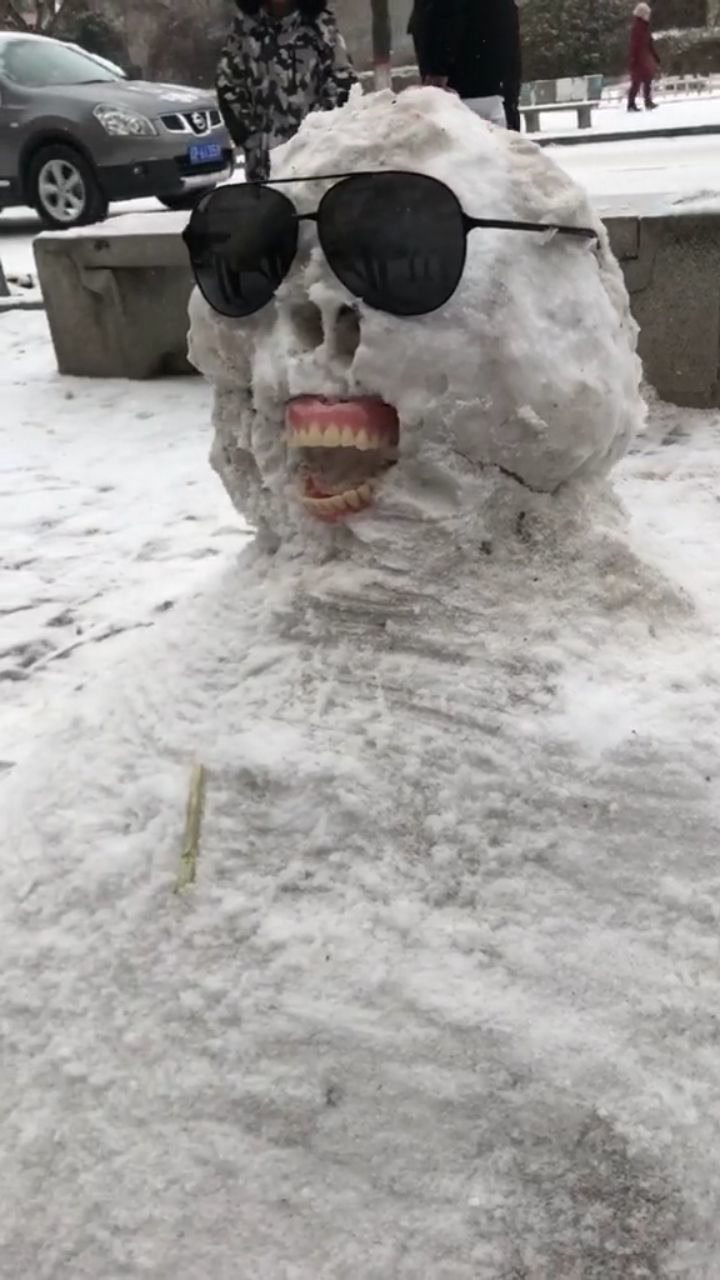 哈尔滨惊现恐怖雪人图片