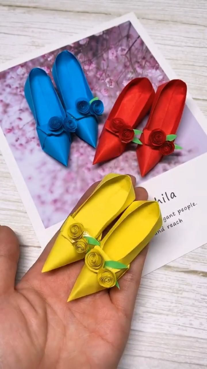 超简单的手工高跟鞋各位家长学起来吧