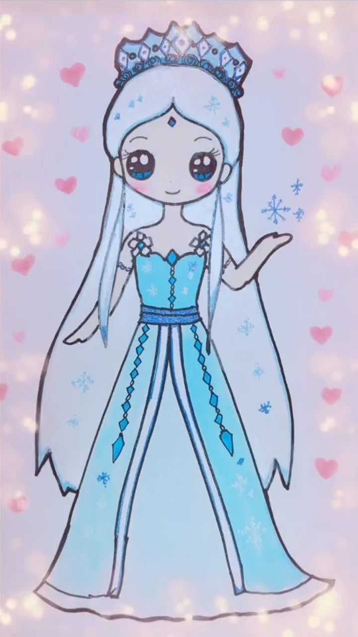 今日份简笔画分享,你们喜欢我画的小公主吗?