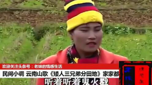 民间小调：云南山歌《矮人三兄弟分田地》家家都想要大田