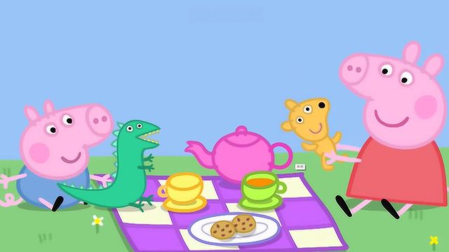 小猪佩奇和乔治去野餐的路上把食物弄丢了,佩奇和乔治摘胡萝卜吃