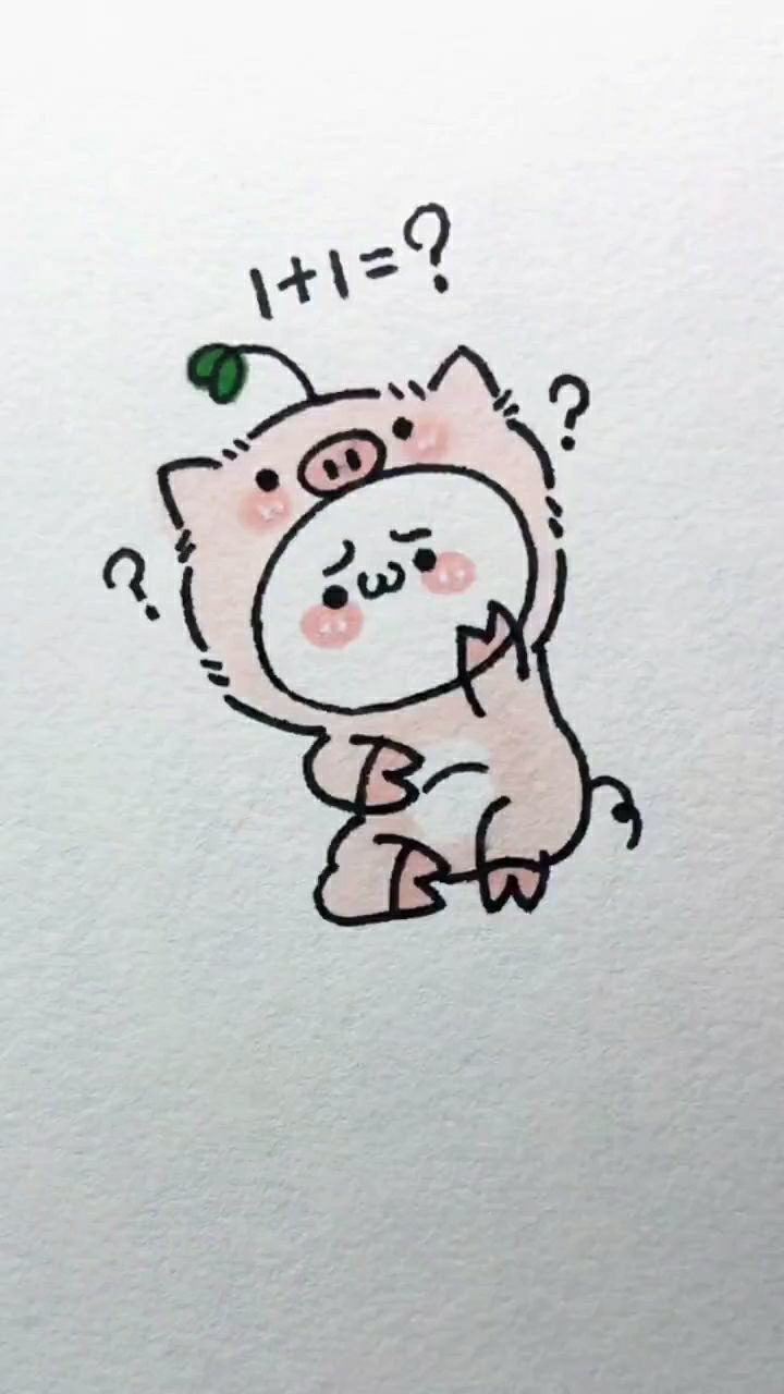 呆萌可爱的大笨猪,真的是太可爱了!