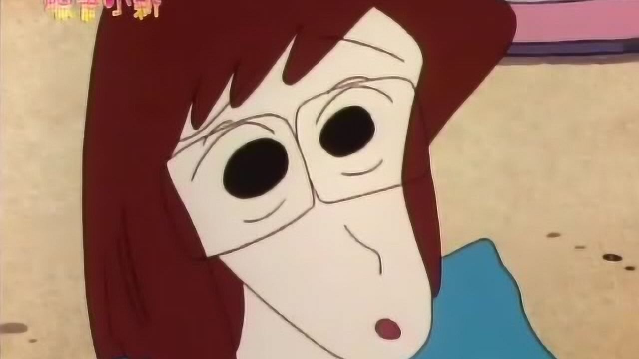 蜡笔小新:黑矶摘掉墨镜后有多帅呢上尾老师看到后马上脸红了