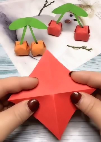 超漂亮的小樱桃折纸,一学就会,要不要试一下呢