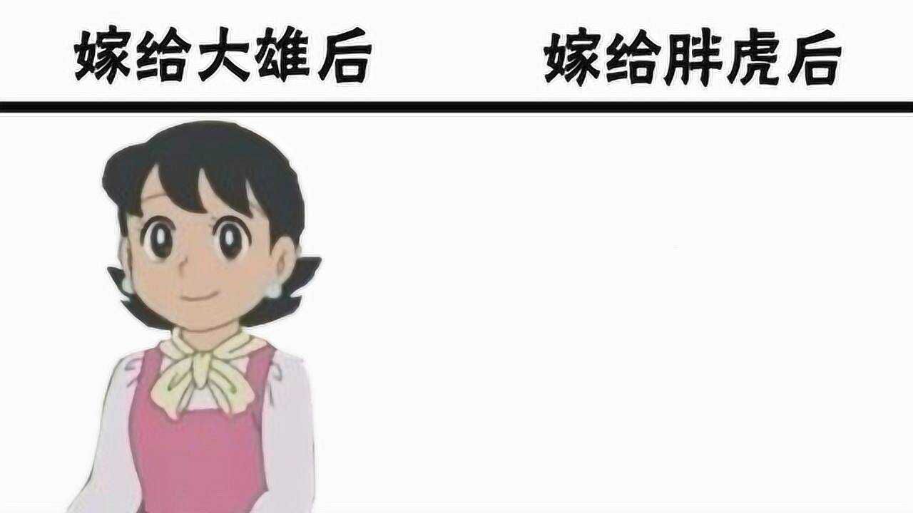 静香嫁给大雄后vs嫁给胖虎后,俩人一起过日子一起吃,怎能不胖呢