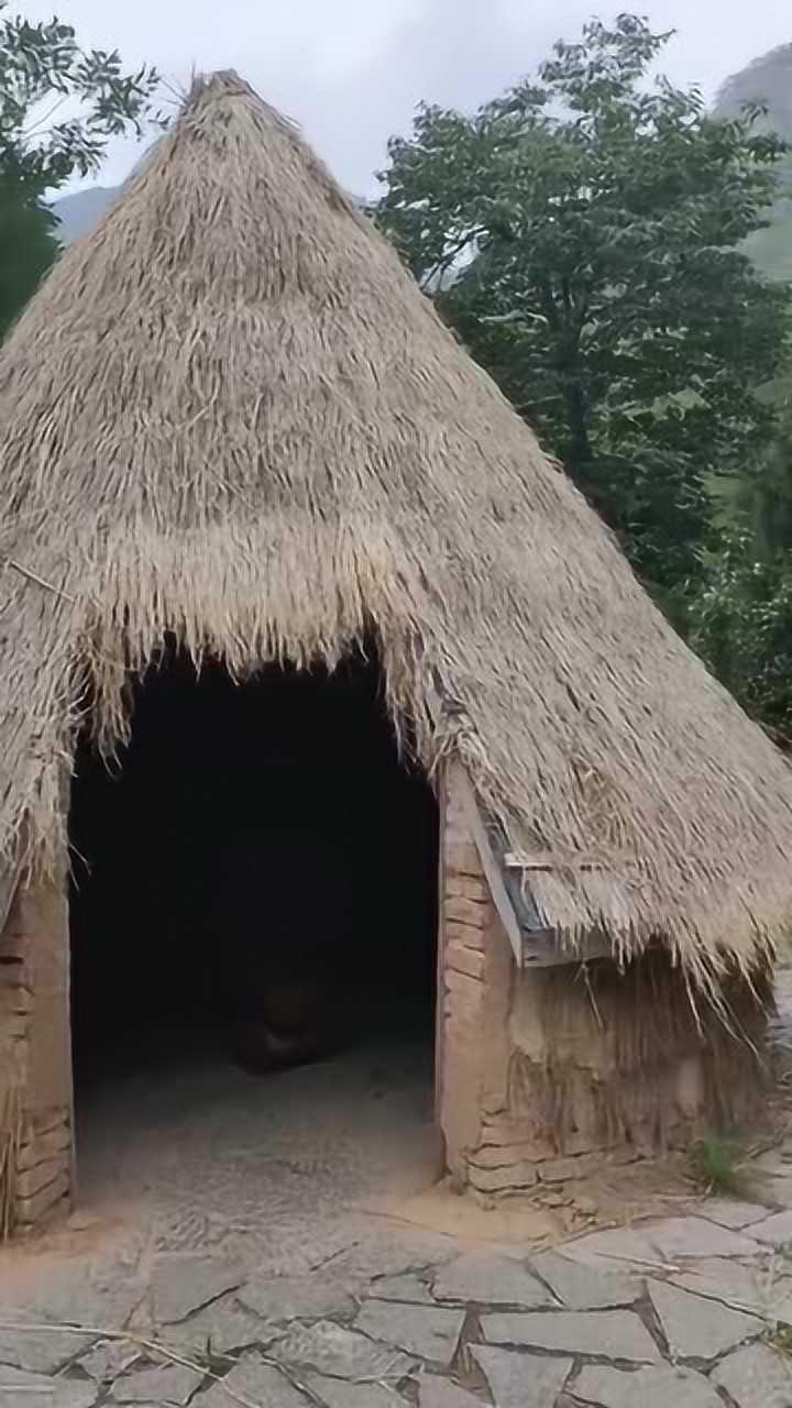 非洲原始人住的茅草屋,你敢挑战这样的生活吗?进里面我笑了!