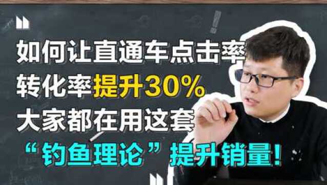 如何让直通车点击率转化率提升30%,大家都在用这套“钓鱼理论”