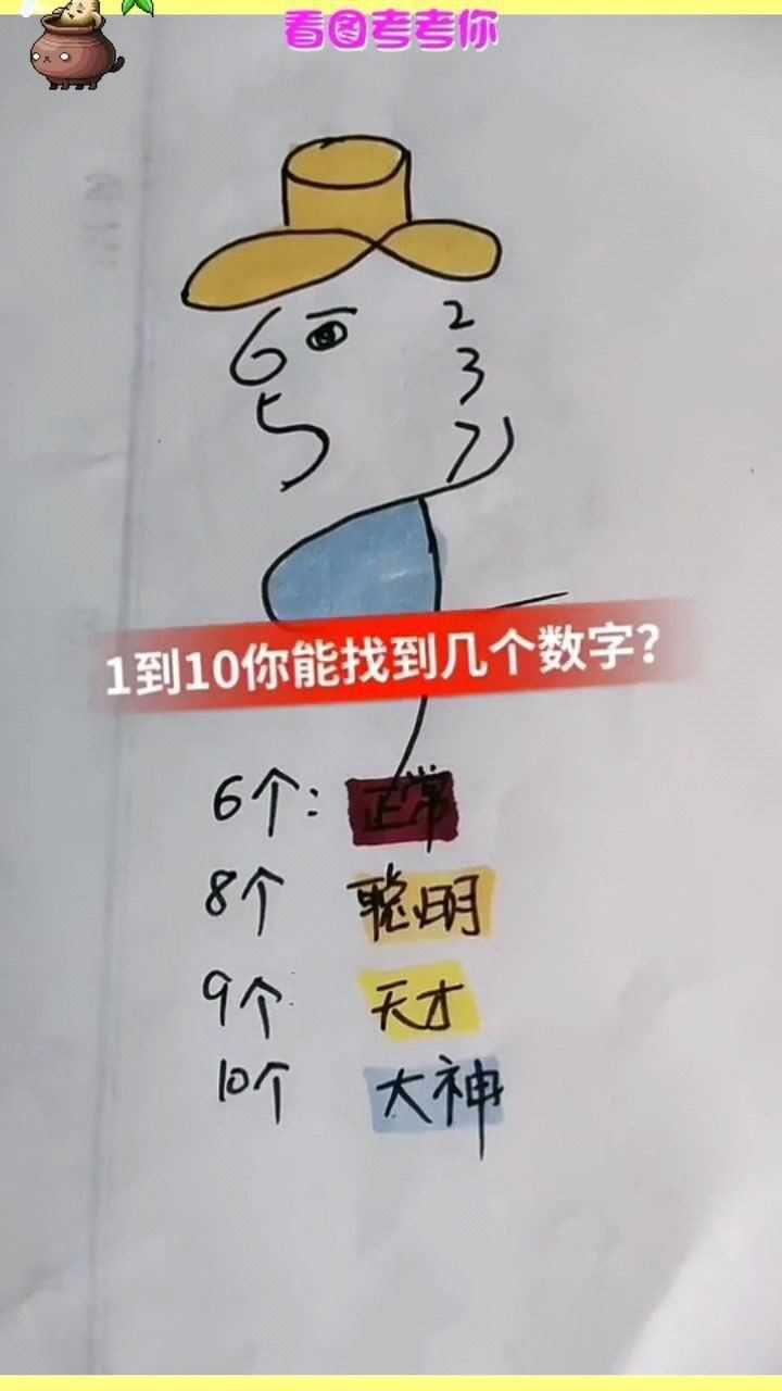 看图考考你1到10的数字你能找到几个