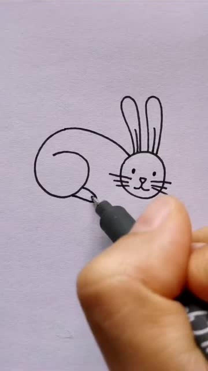 教你们用数字60画小兔子