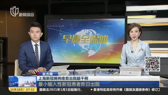 东方网:上海新冠病例痊愈出院超千例——最小输入性新冠患者昨日出院