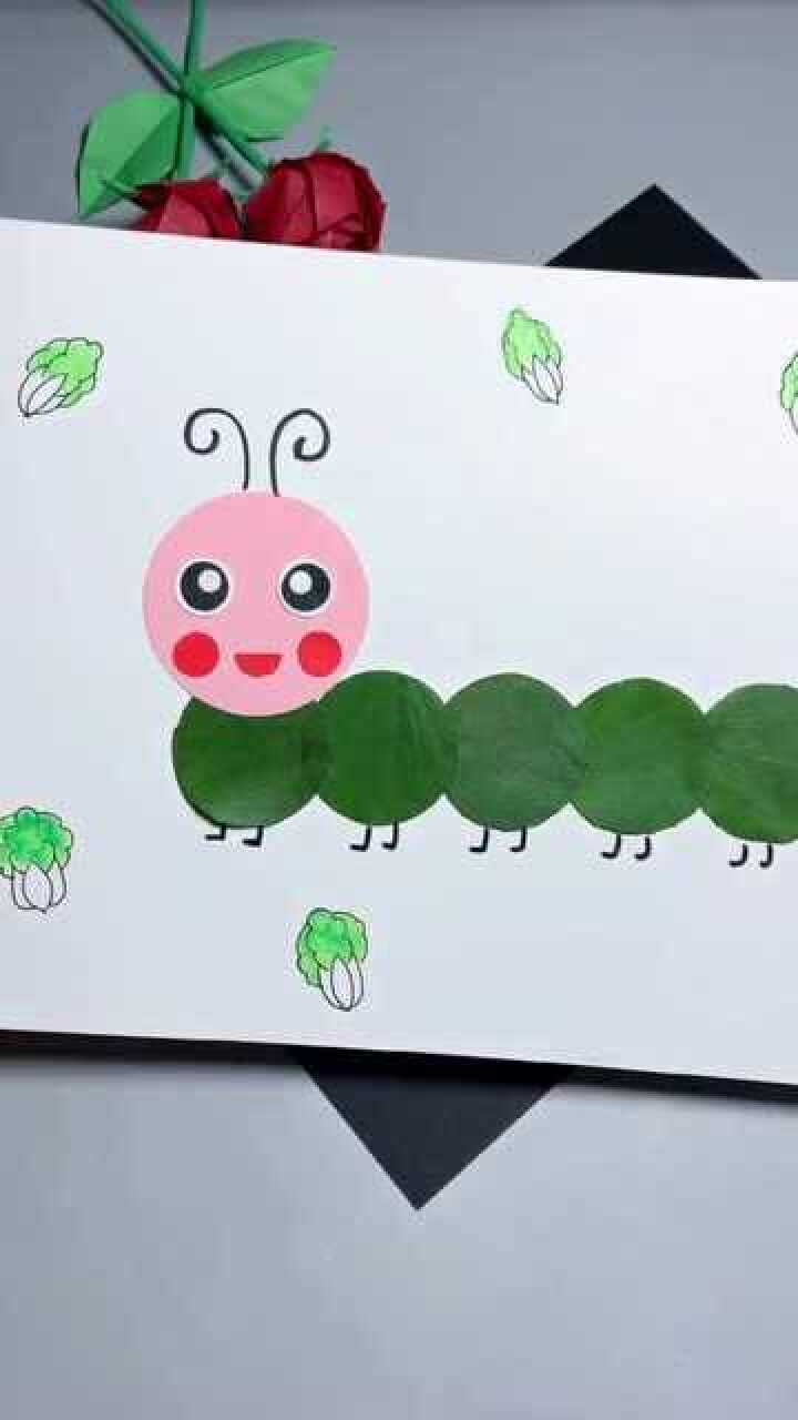 用几片银杏树叶就可以做毛毛虫啦