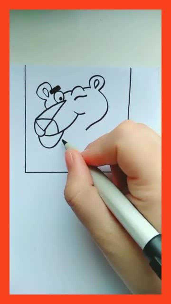 我用黑笔画的这个小动物你们能看出来是什么吗