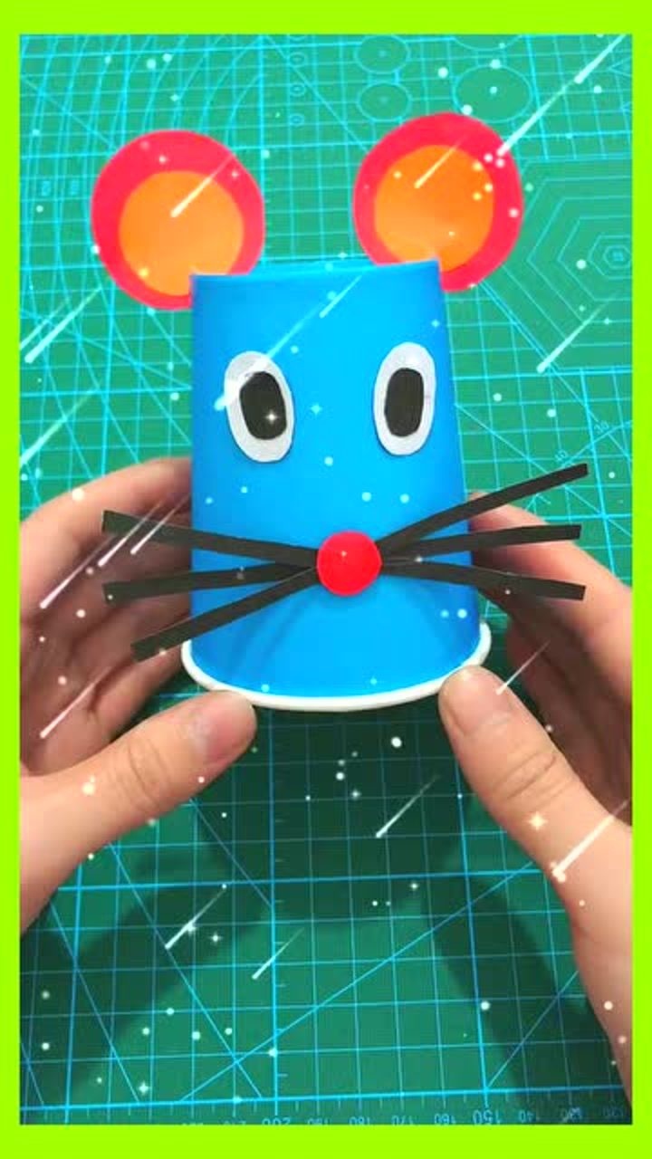 手工制作,教你用纸筒制作个简单的纸杯老鼠