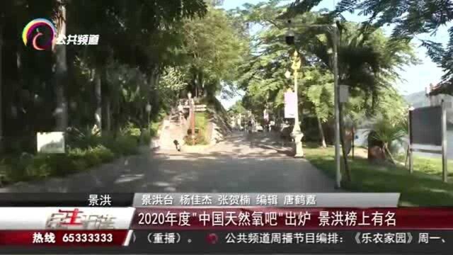 2020年度“中国天然氧吧”出炉,景洪榜上有名