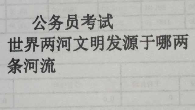 公务员考试:世界两河文明发源于哪两条河流?