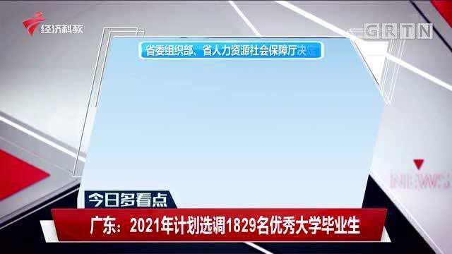 广东:2021年计划选调1829名优秀大学毕业生