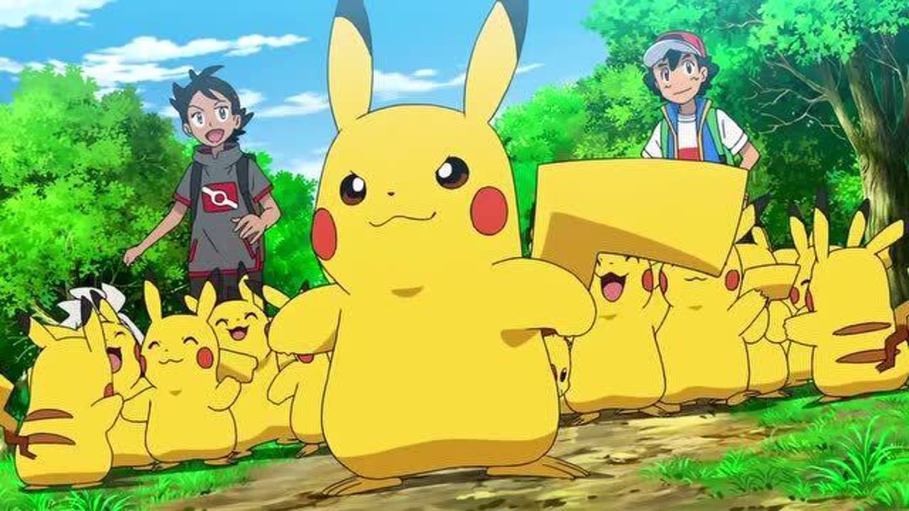 皮卡丘带一群皮卡丘,释放超级十万伏特打飞火箭队!