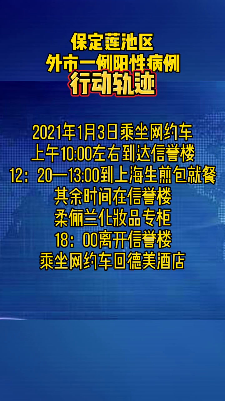 保定莲池区外市一例阳性病例行动轨迹腾讯视频