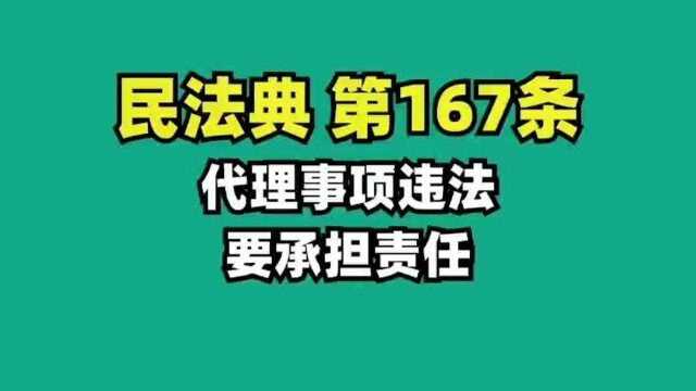 民法典167.代理事项违法,要担责