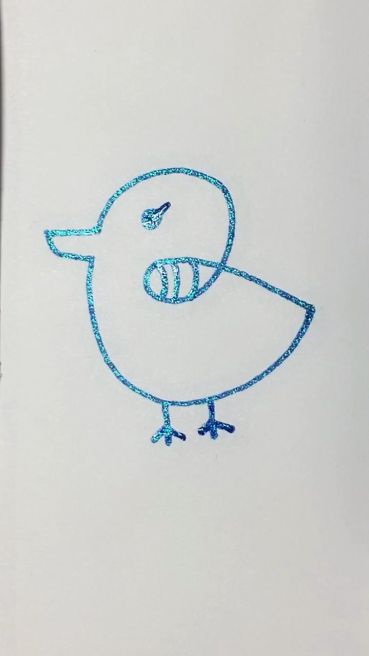 一笔画小鸡简笔画,你学废了吗?