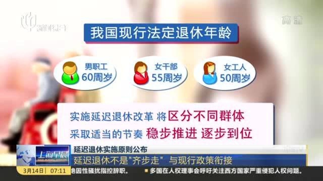 延迟退休实施原则公布:延迟退休不是“齐步走” 与现行政策衔接