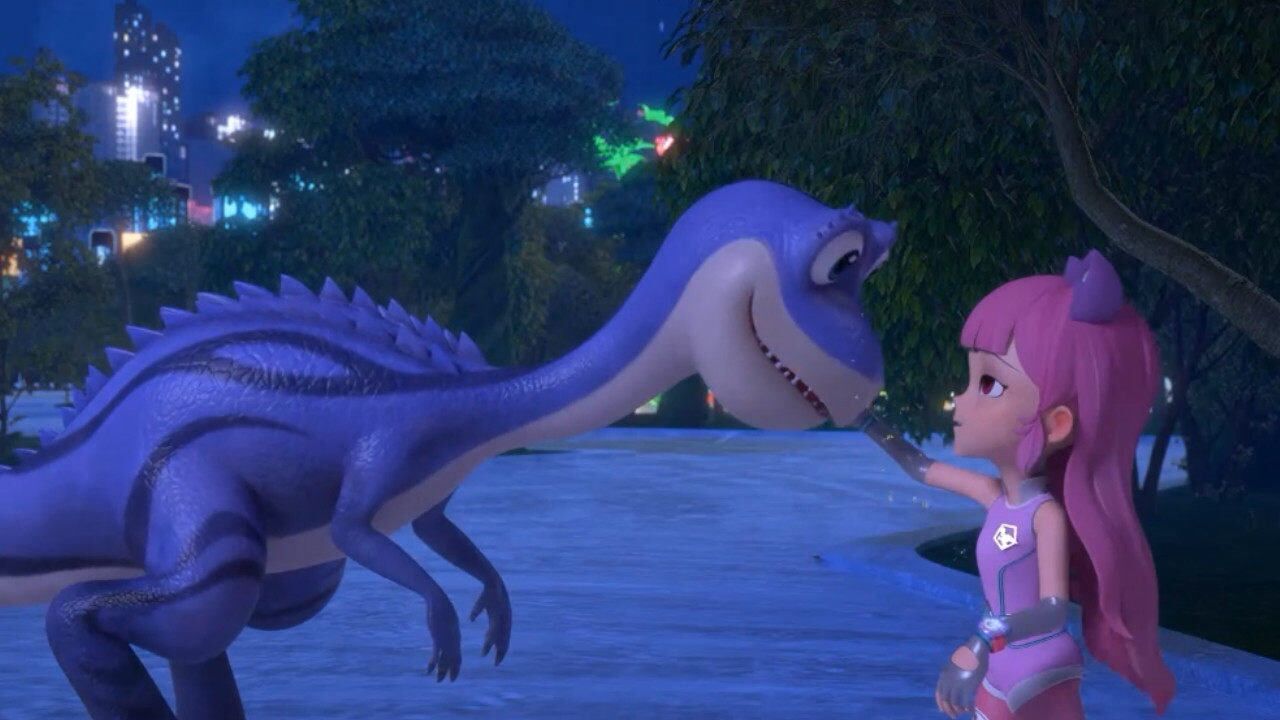 时空龙骑士劳氏灵龙被灵溪的音乐吸引跟着节拍跳舞