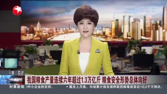 我国粮食产量连续六年超过1.3万亿斤 粮食安全形势总体向好