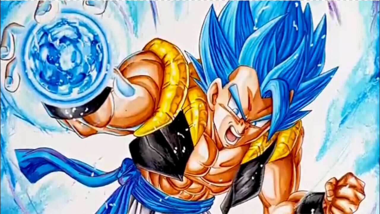 龙珠超,悟吉塔超赛神全身图手绘,龙珠粉丝zayne king art绘画