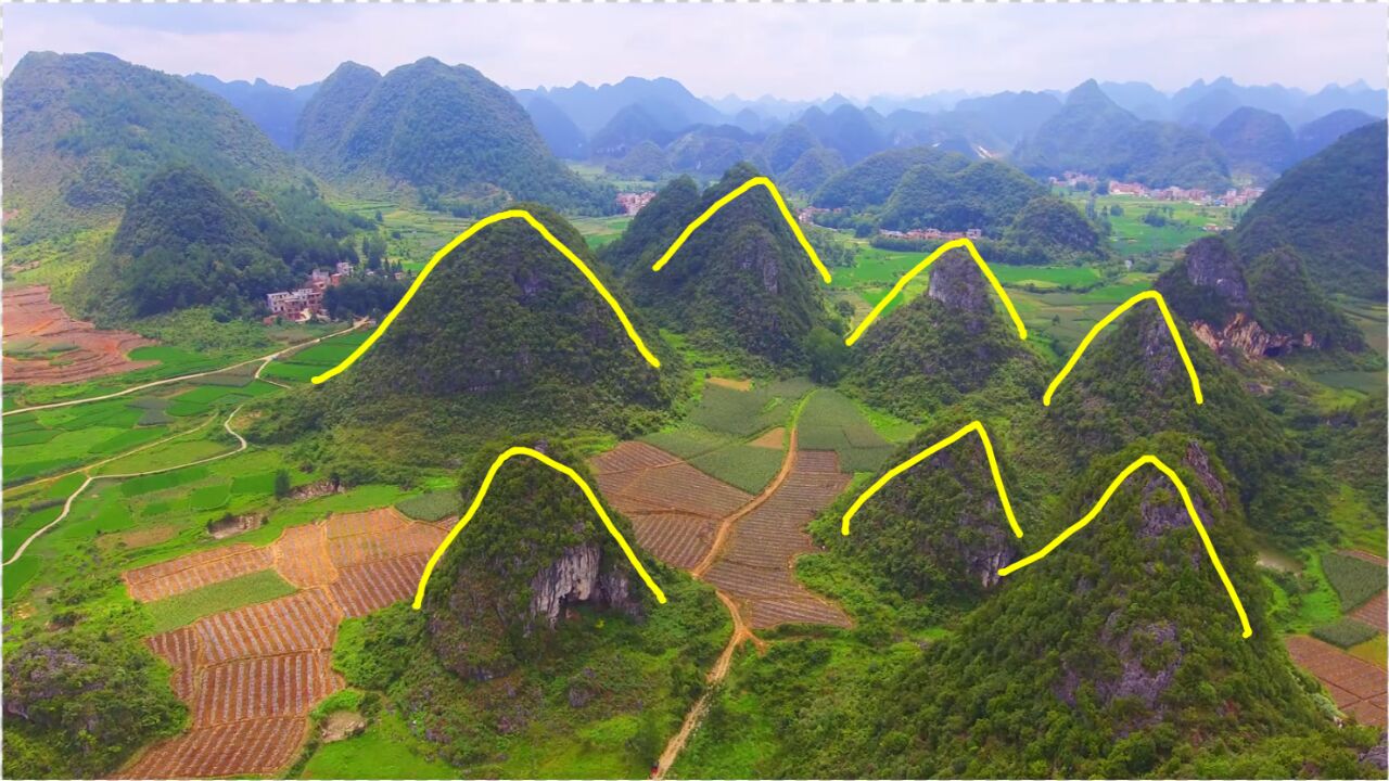 航拍美丽的大山,布局完美,真是难得的风水宝地