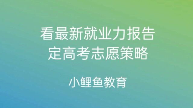 研究就业力,定志愿填报策略.