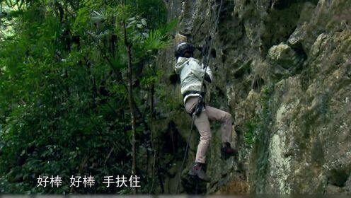 跟着贝尔去冒险：张钧甯挑战垂直峭壁攀岩，成功登顶打脸大张伟
