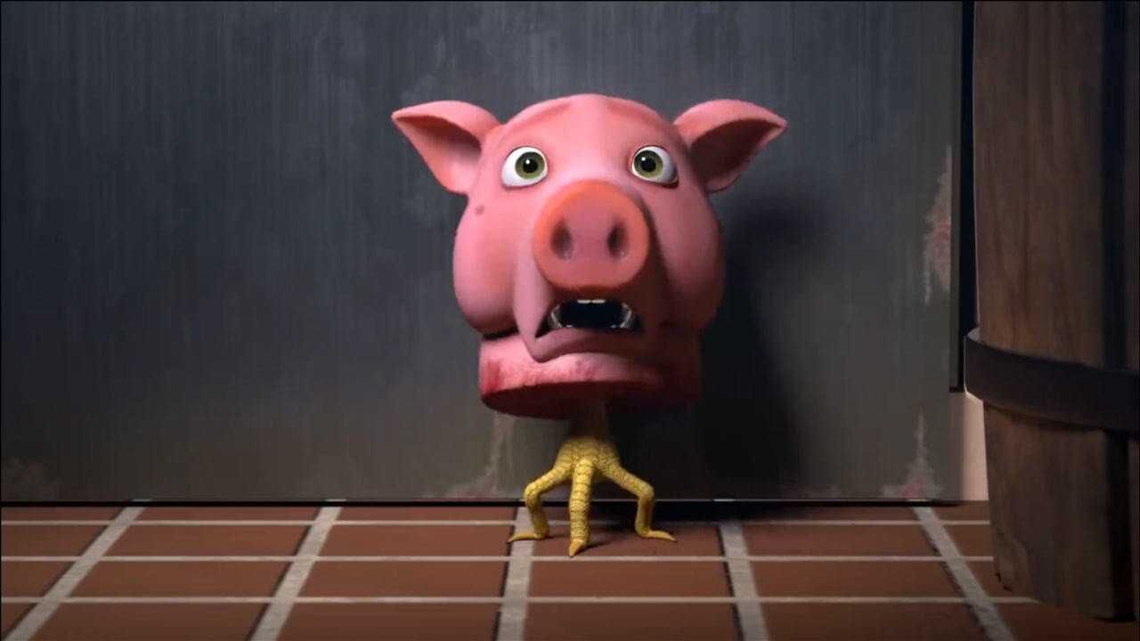 猪头成精了,不甘被屠夫宰割,装上鸡爪假肢变身猪头怪反杀复仇